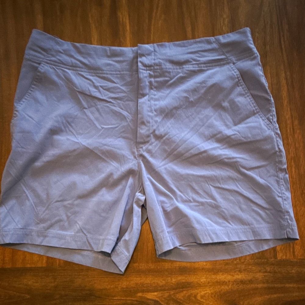 Columbia Blue Chino Shorts Womens 16 Regular 34in Waist Nylon Pockets Hiking